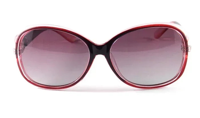 Women's Oval UV400 Sunglasses – Polarized Gradient Lenses | Red, Tea, Purple, Black