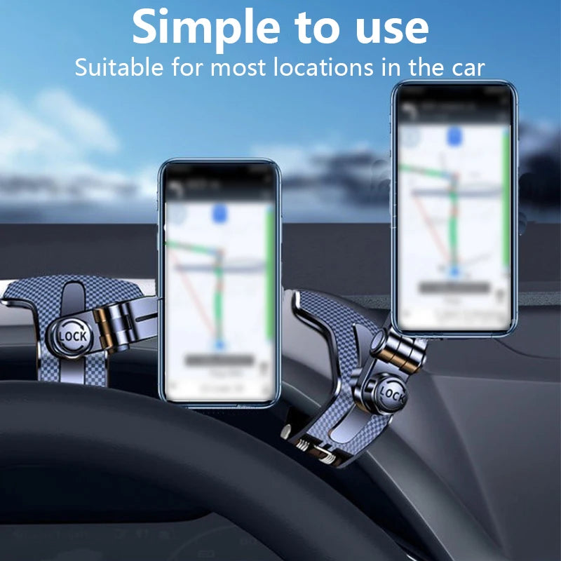 Multi-Angle Dashboard Clip Car Phone Holder – Universal, Magnetic, 360° Rotation