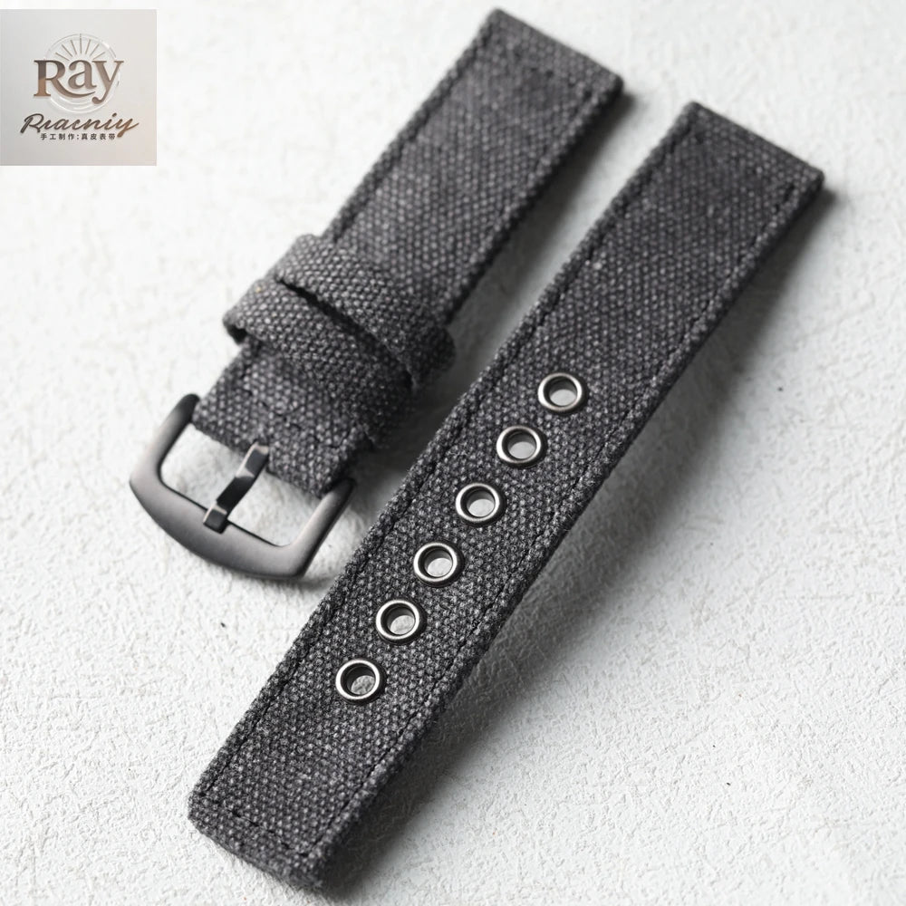 Canvas Watch Band Strap — 20/22/24mm Waterproof