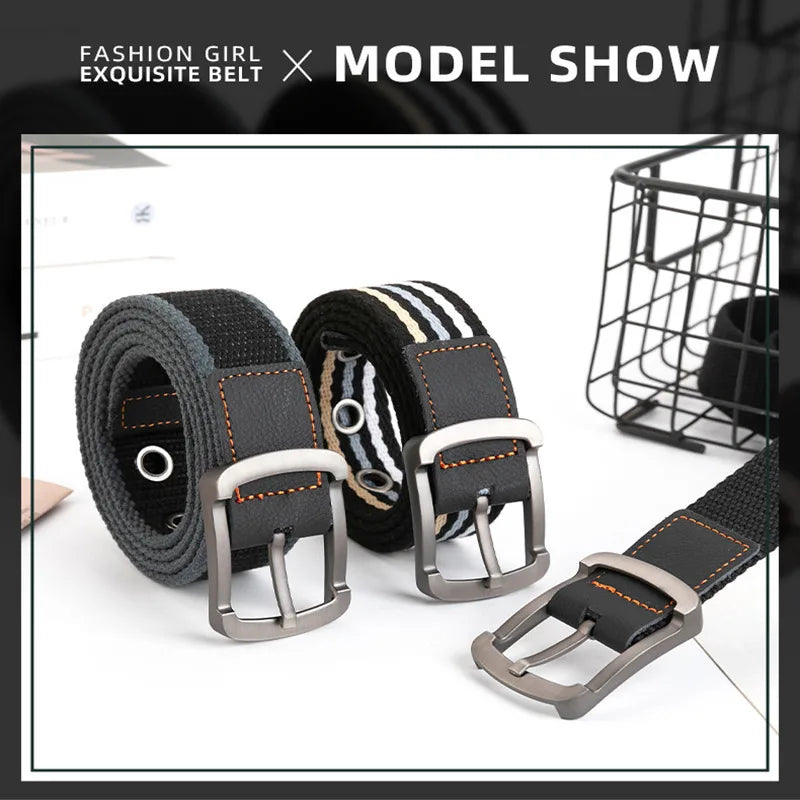 Canvas Tactical Belt – Unisex Casual Outdoor Belt for Jeans & Work