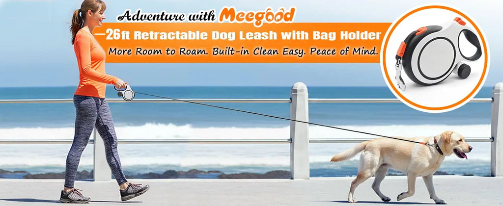Retractable Dog Leash – 5m or 8m, Up to 50 kg – for Small & Large Dogs