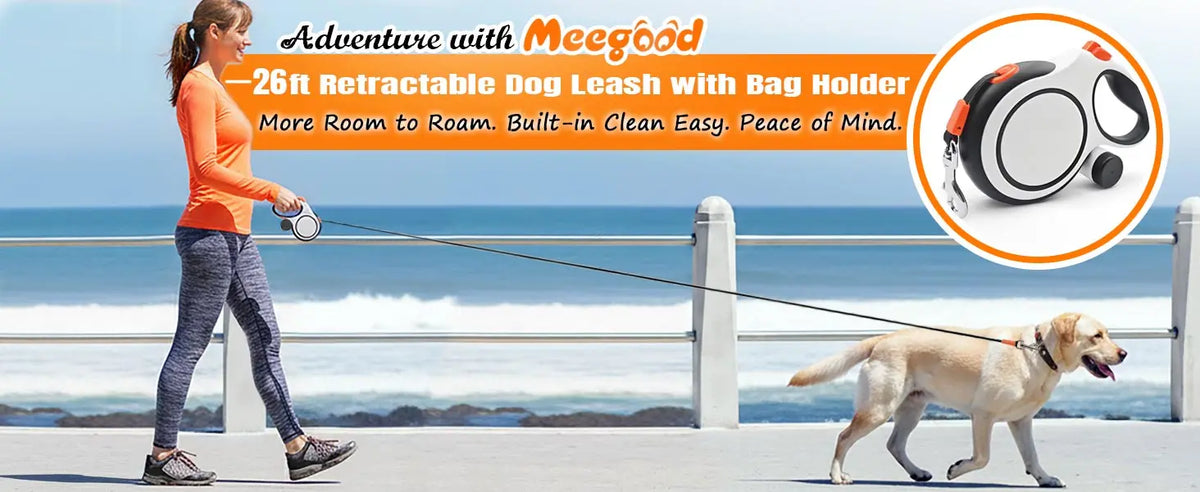 Retractable Dog Leash – 5m or 8m, Up to 50 kg – for Small & Large Dogs