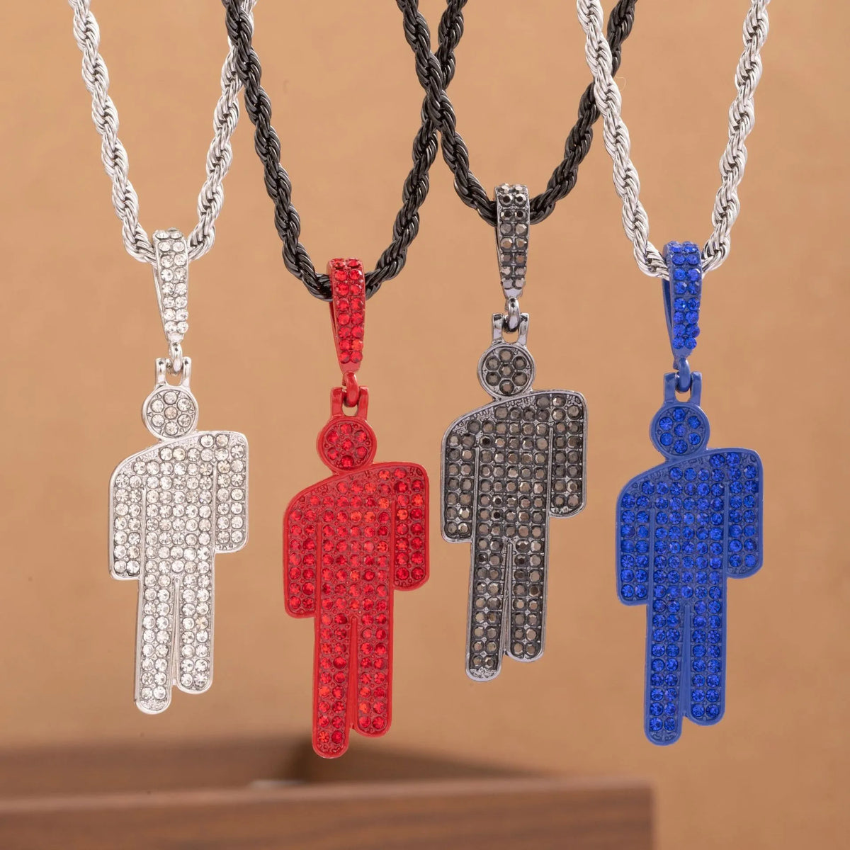 Rhinestone Lock Pendant Necklace