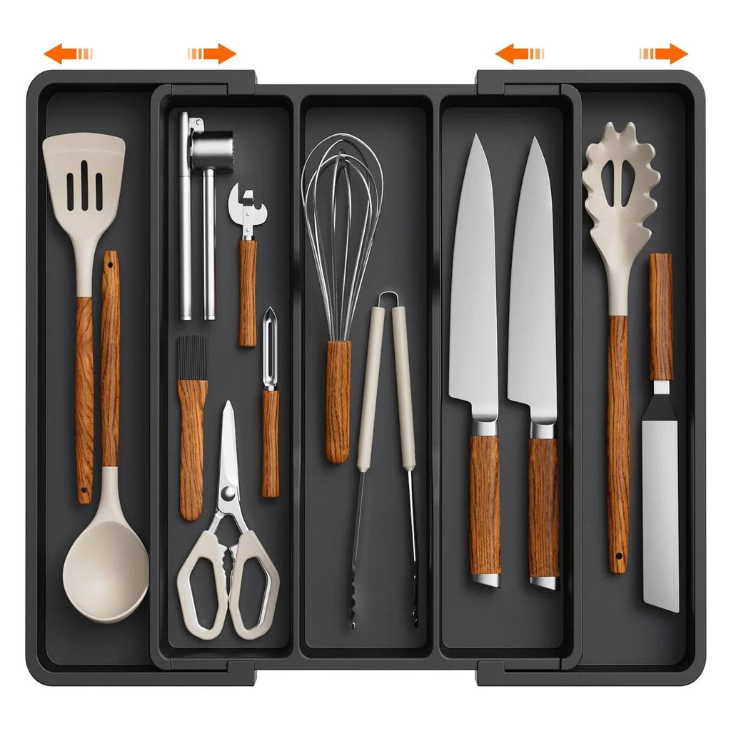 Expandable Silverware Drawer Organizer – Adjustable Utensil Tray for Cutlery & Flatware