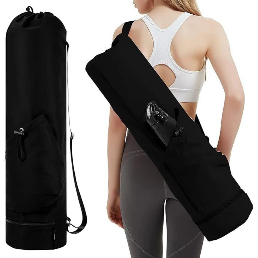 Large-Capacity Yoga Mat Storage Bag – Canvas, Adjustable Strap