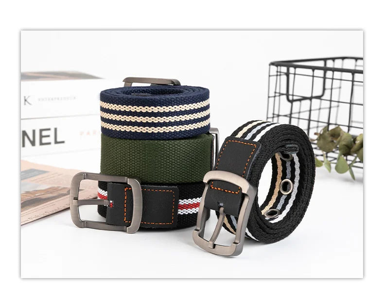 Canvas Tactical Belt – Unisex Casual Outdoor Belt for Jeans & Work