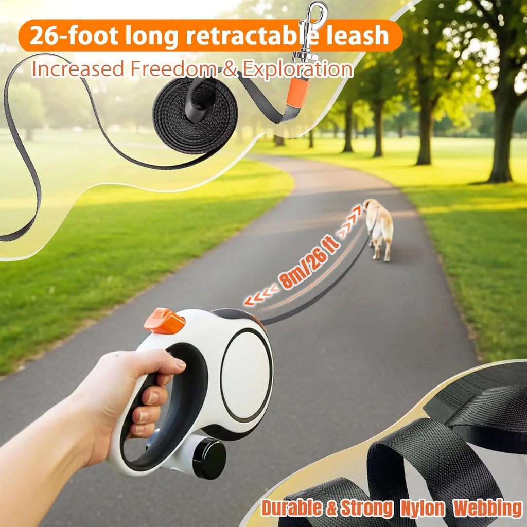 Retractable Dog Leash – 5m or 8m, Up to 50 kg – for Small & Large Dogs