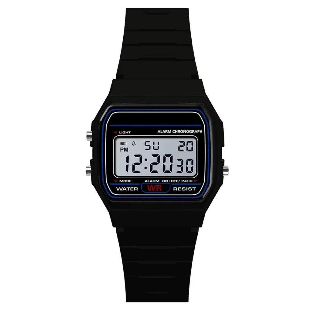 Sport LED Digital Watch – Rubber Band, Alarm & Backlight | Black, Purple, Pink, Red, White, Rose