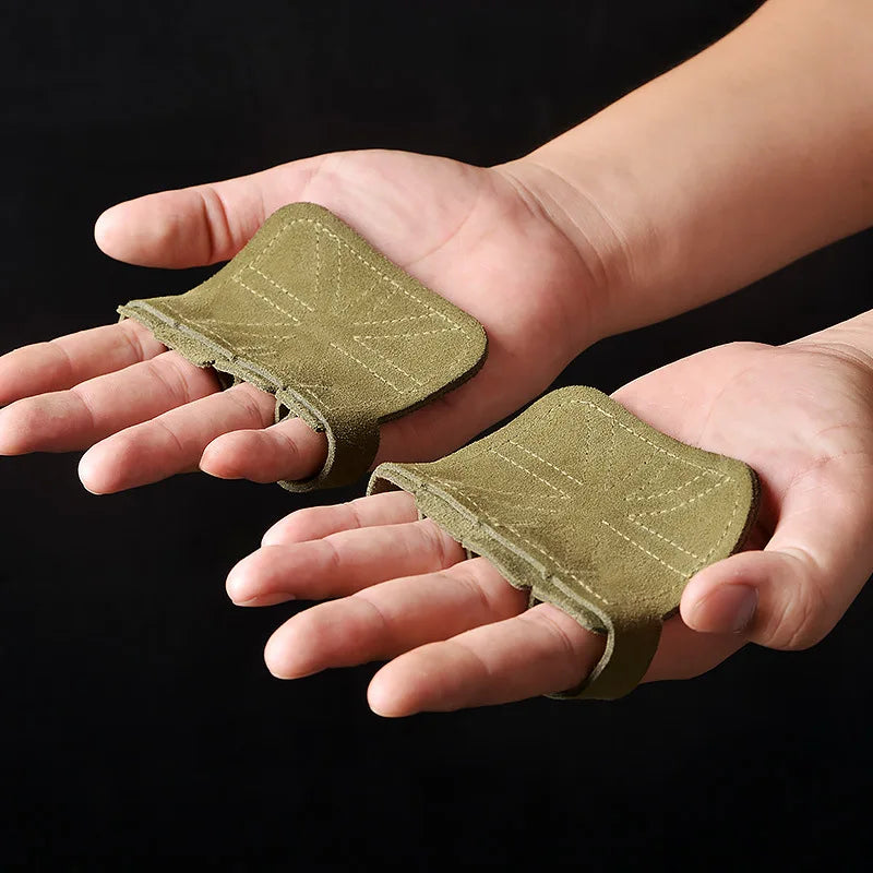 Leather Gymnastics Grips & Weightlifting Gloves – Palm Protection for Pull-Ups & CrossFit