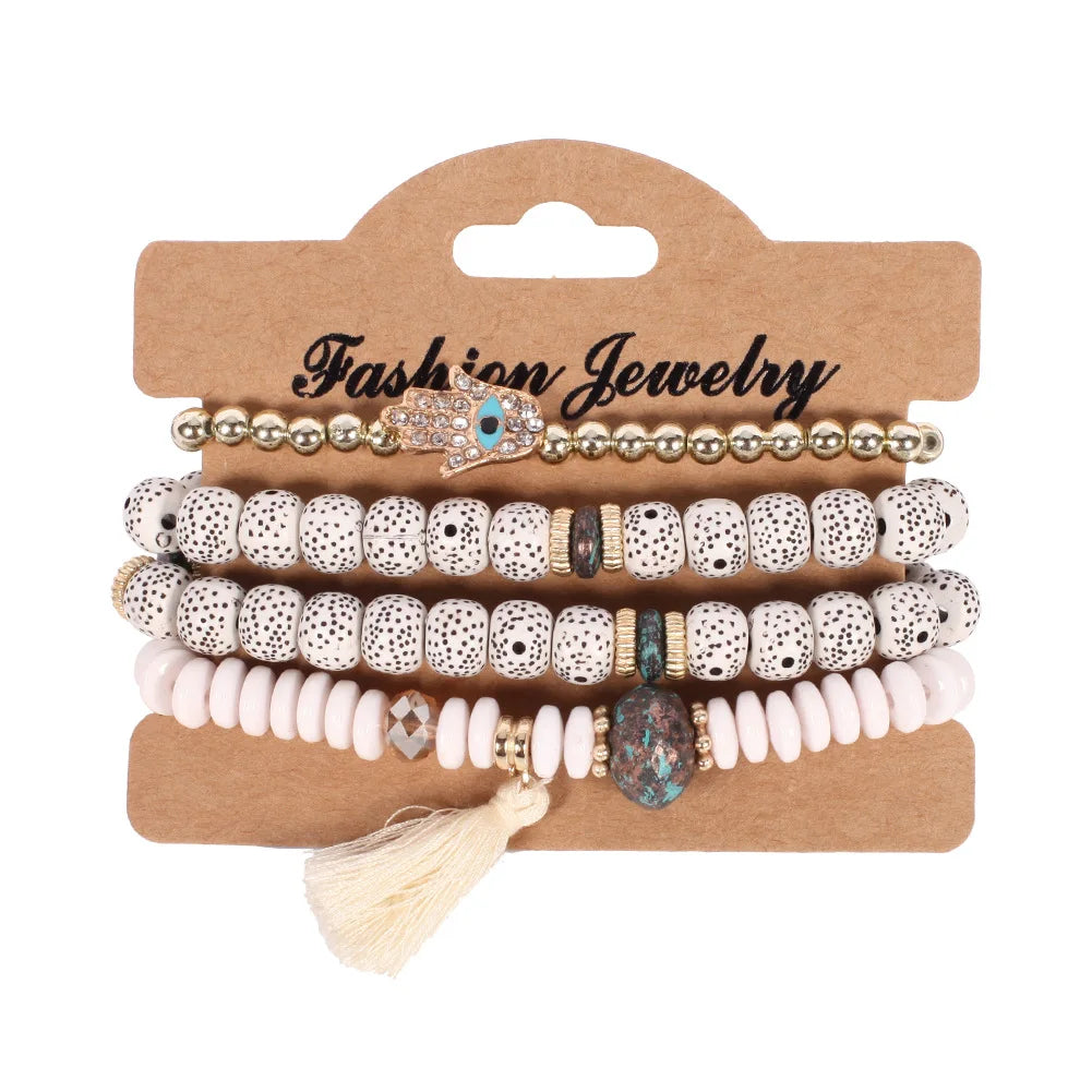 Bohemian Beaded Bracelet Set — Colorful Stackable