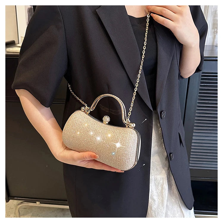 Women's Evening Baguette Bag – Chic Hard Shell Clutch for Parties & Events