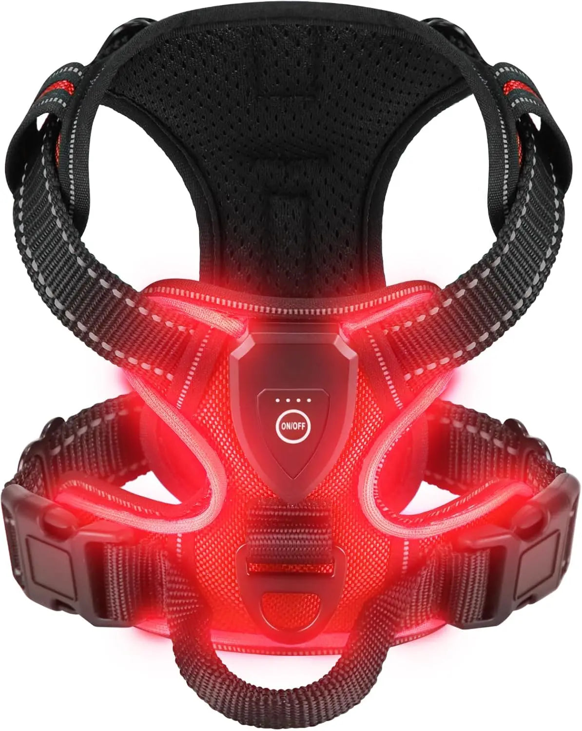 LED Light-Up Dog Harness – Rechargeable Glowing Vest for Safe Night Walks