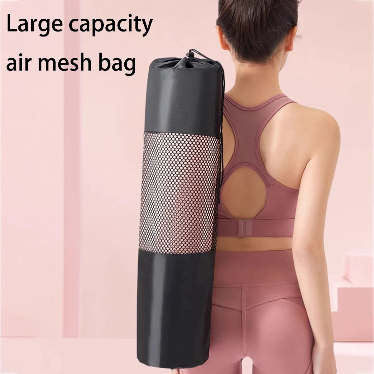 Breathable Yoga Mat Mesh Bag – Oxford Fabric, Shoulder Strap