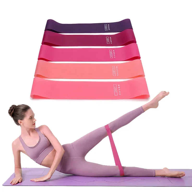 Resistance Loop Bands – Silicone Exercise Bands for Yoga, Pilates, Gym & Crossfit (5 Resistance Levels)