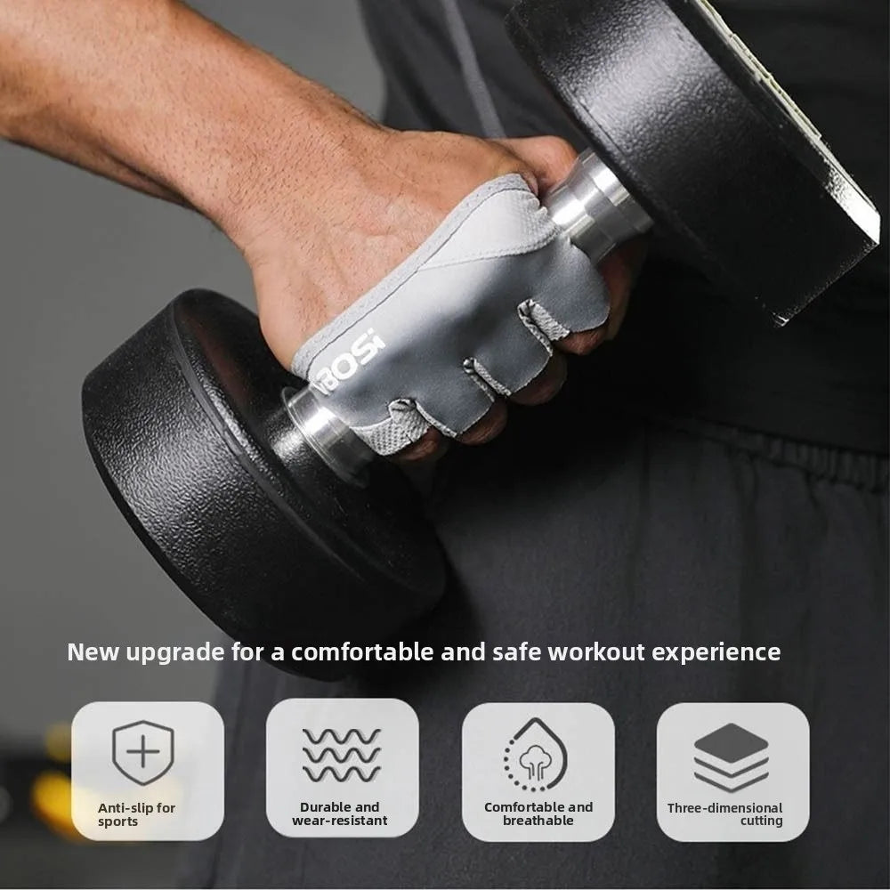 Anti-Callus Half-Finger Gym Gloves – Breathable, Anti-Slip, Unisex M-XL