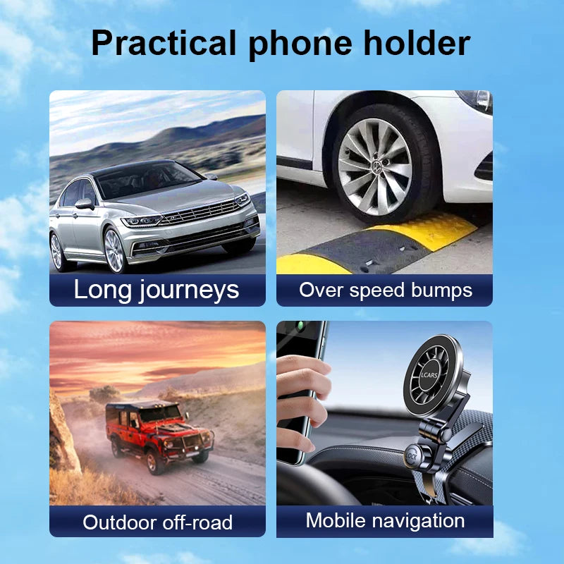 Multi-Angle Dashboard Clip Car Phone Holder – Universal, Magnetic, 360° Rotation