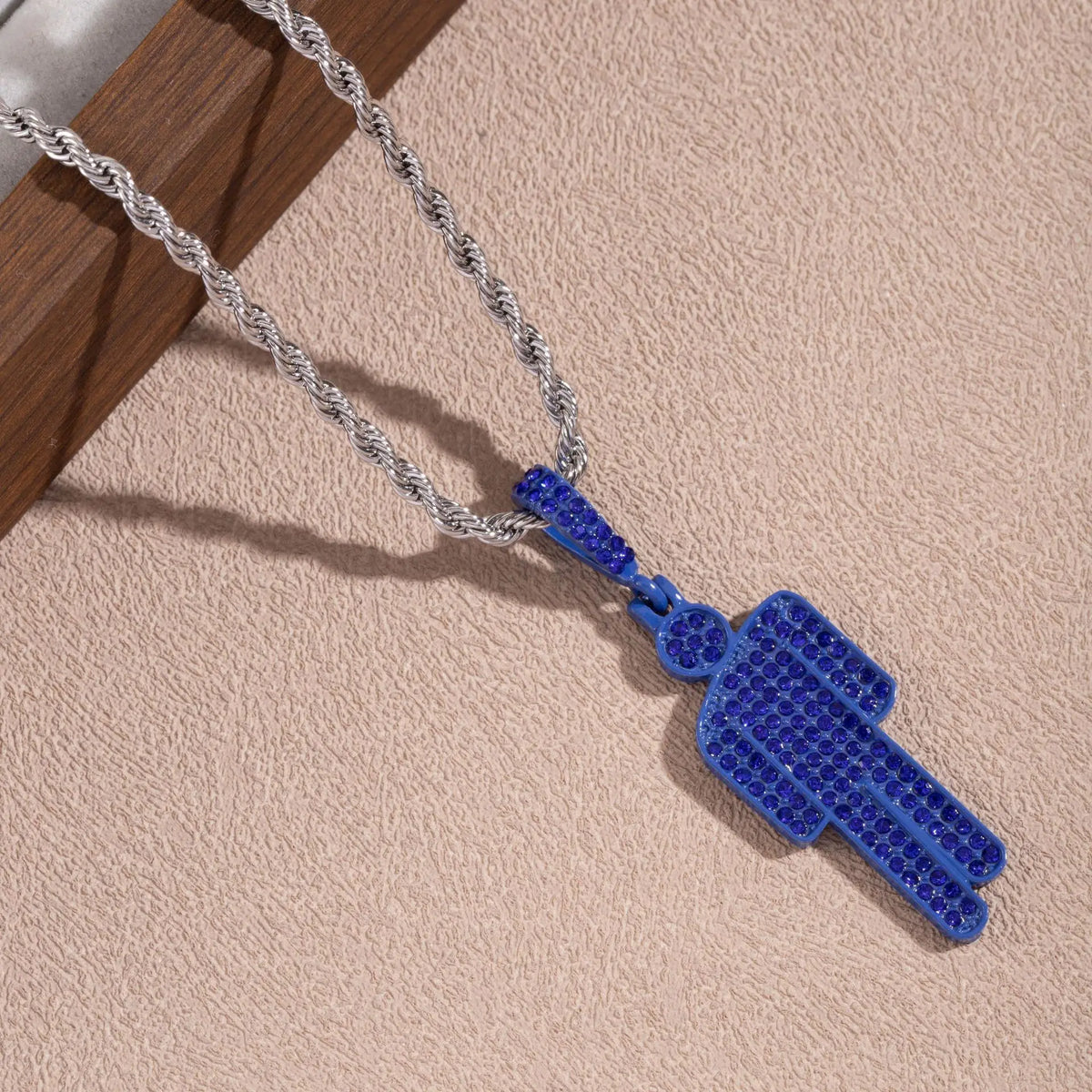 Rhinestone Lock Pendant Necklace