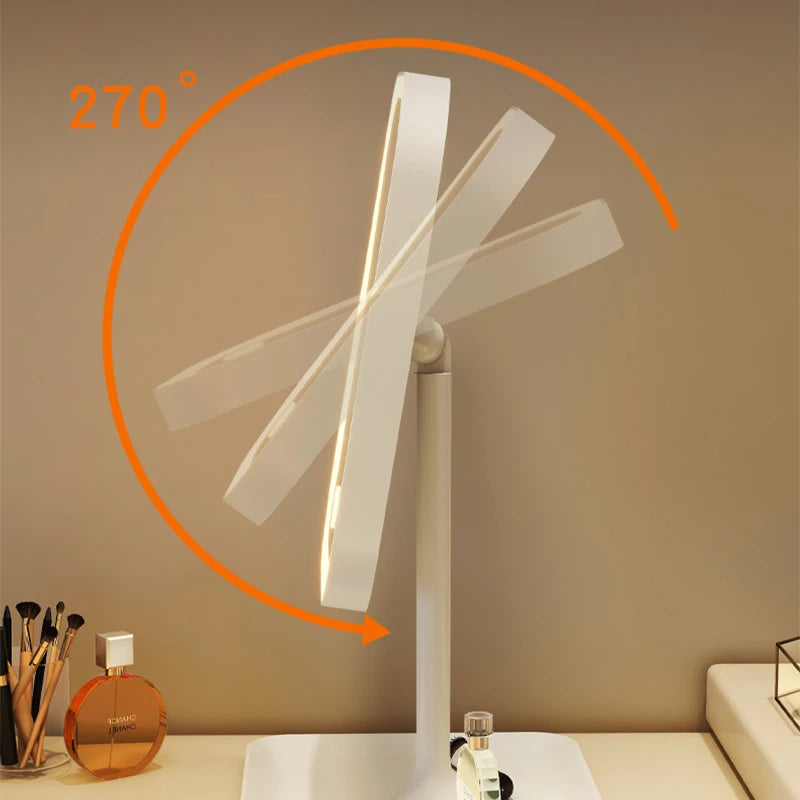 LED Vanity Mirror with 3-Color Lighting – Desktop Makeup Mirror for Bedroom