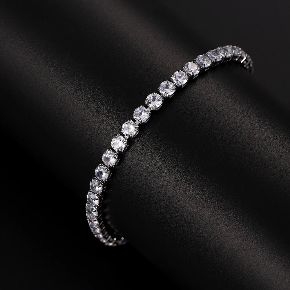 Cubic Zirconia Tennis Bracelet – Gold & Silver Chain