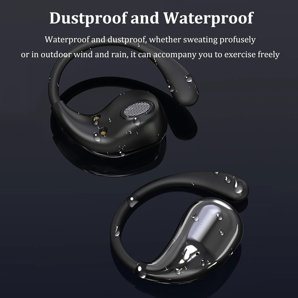 Bluetooth 5.4 Ear Hook Wireless Earphones – HiFi Sound, ANC, LED Display & 100-Day Standby