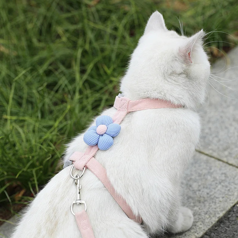 Cute Cat Harness & Leash Set – Adjustable Breathable Escape-Proof Vest