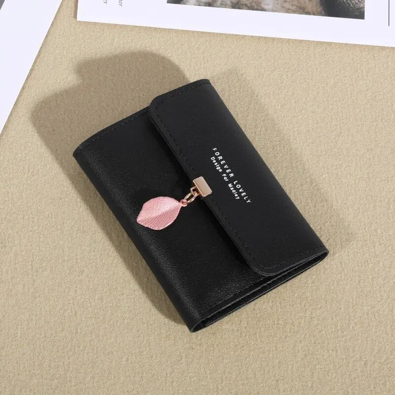 Women's Trifold Wallet – Minimalist PU Coin Purse & Credit Card Holder