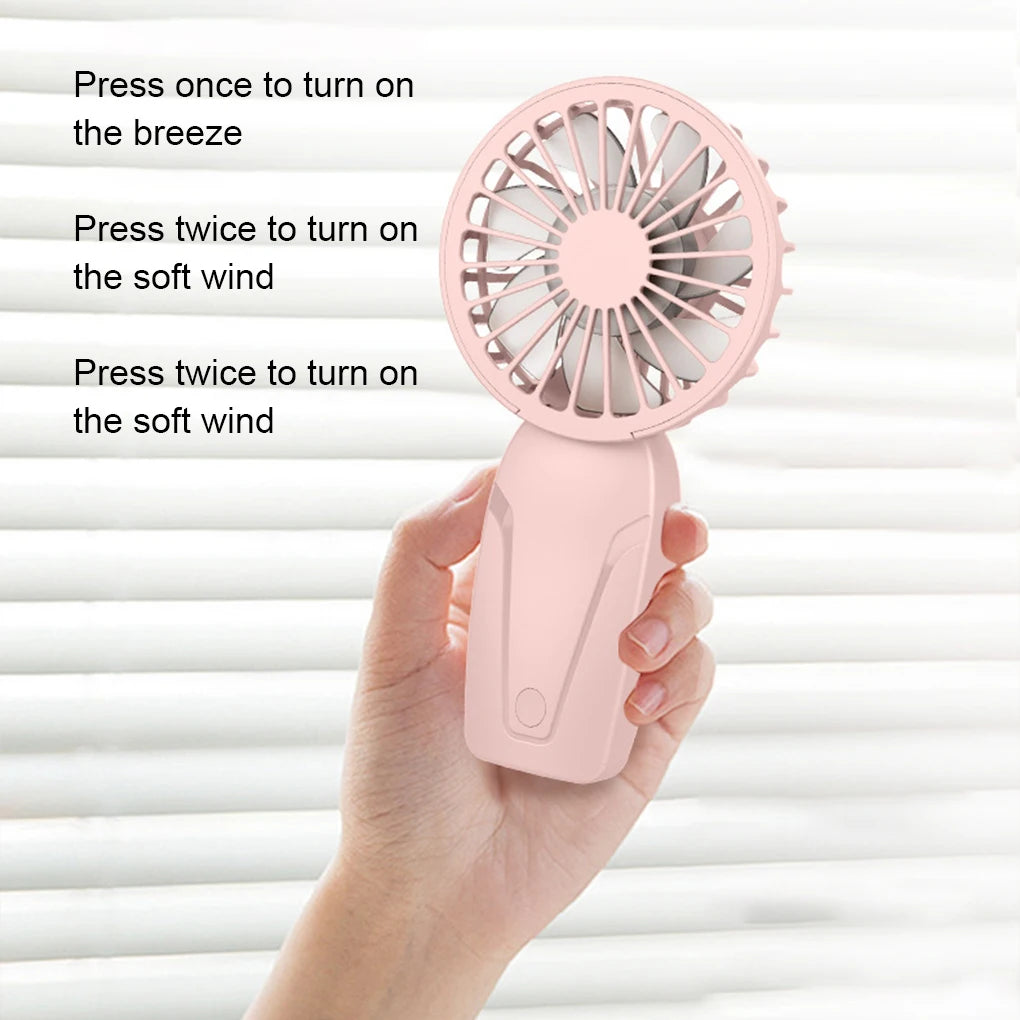 Portable Mini Handheld Fan – USB Rechargeable Pocket Fan with 3 Speed Settings