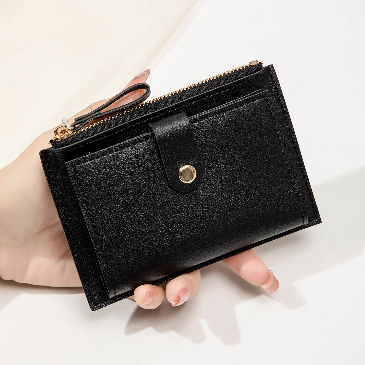 Women's Mini PU Leather Wallet – Ultra-Thin Card Holder & Coin Purse