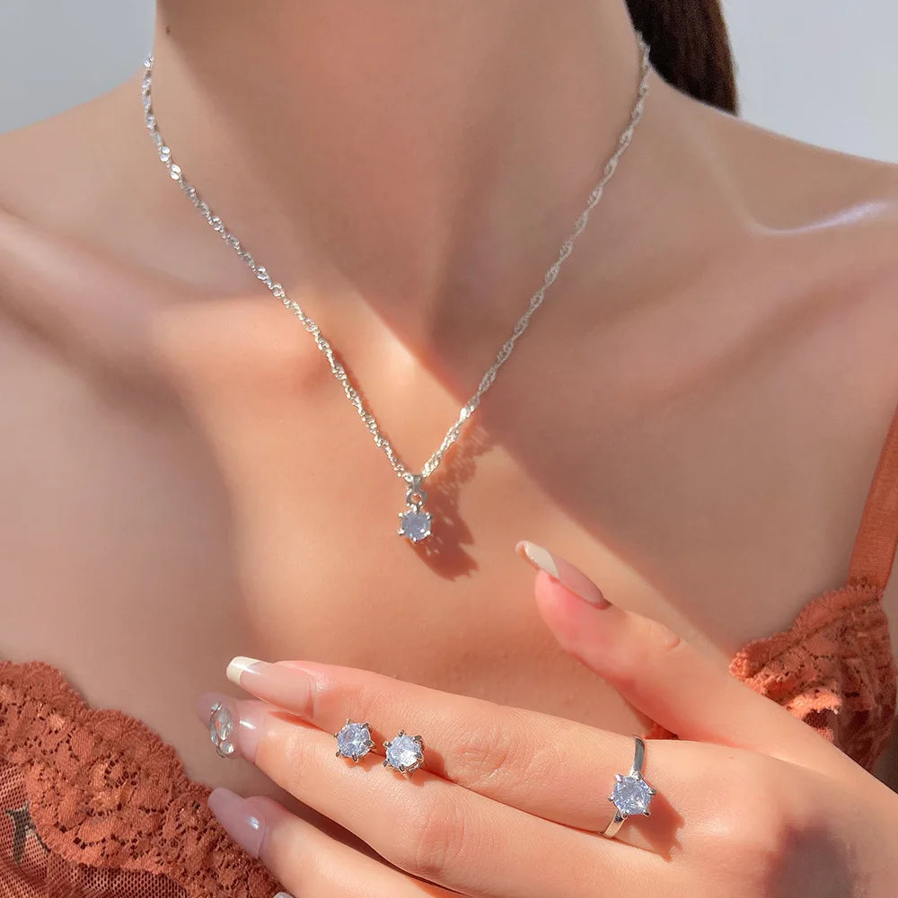 5-Piece Crystal Zirconia Jewelry Set