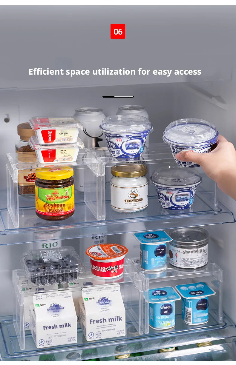 Clear Expandable Cabinet Organizer – Spice & Dish Divider for Kitchen & Bathroom