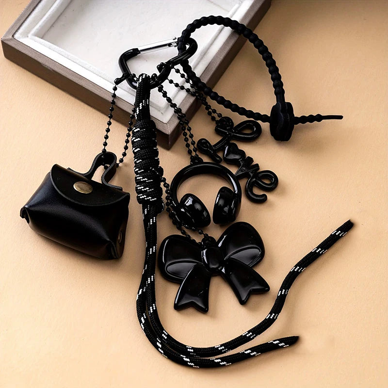 Leather Braided Bag Charm – Mini Bow Pendant for Handbags, Keys & Phone