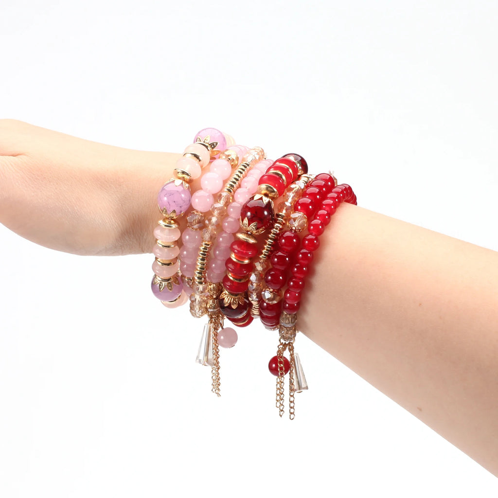 Bohemian Stackable Bead Bracelets — Charm Pendant