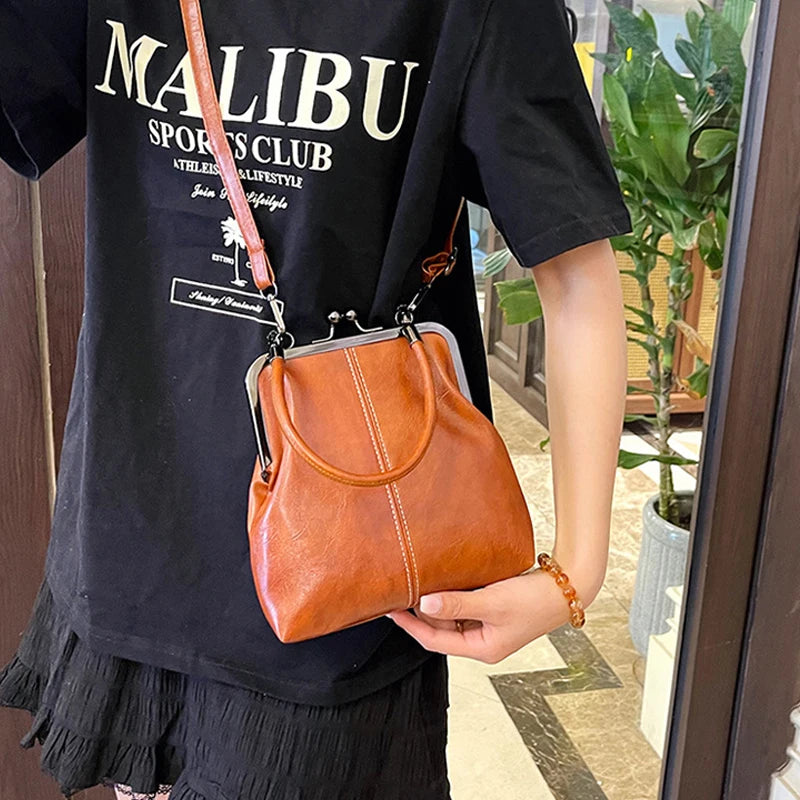 Women's Vintage Shell Handbag – PU Leather Crossbody & Shoulder Bag