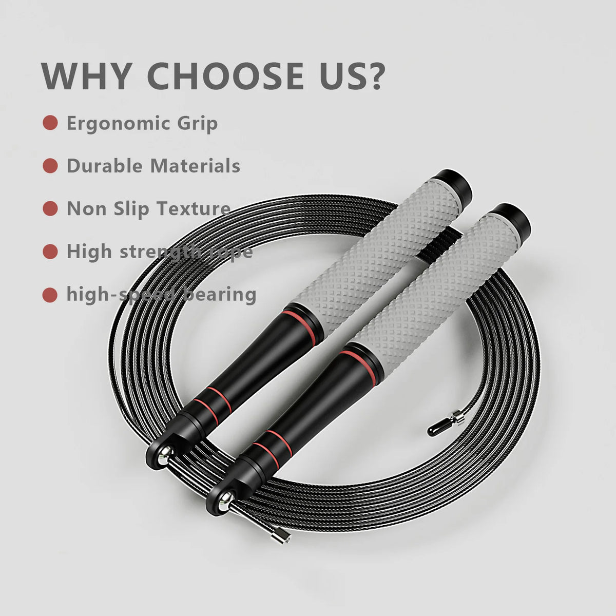 Speed Jump Rope – Adjustable, Ball Bearing, CrossFit & Cardio Training