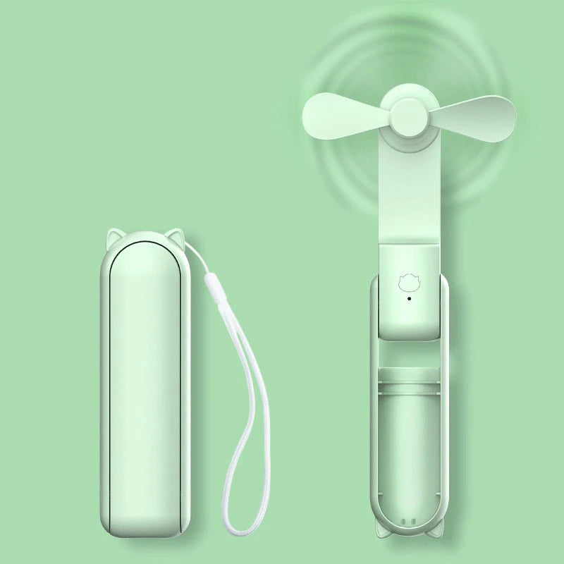 Mini Ventilateur Portable USB Pliable – 3 Vitesses, Rechargeable, Femmes & Voyage