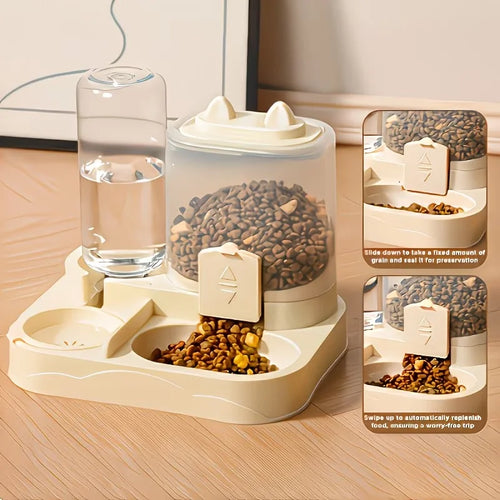 2-in-1 Pet Feeder & Water Dispenser — Gravity Auto Bowl