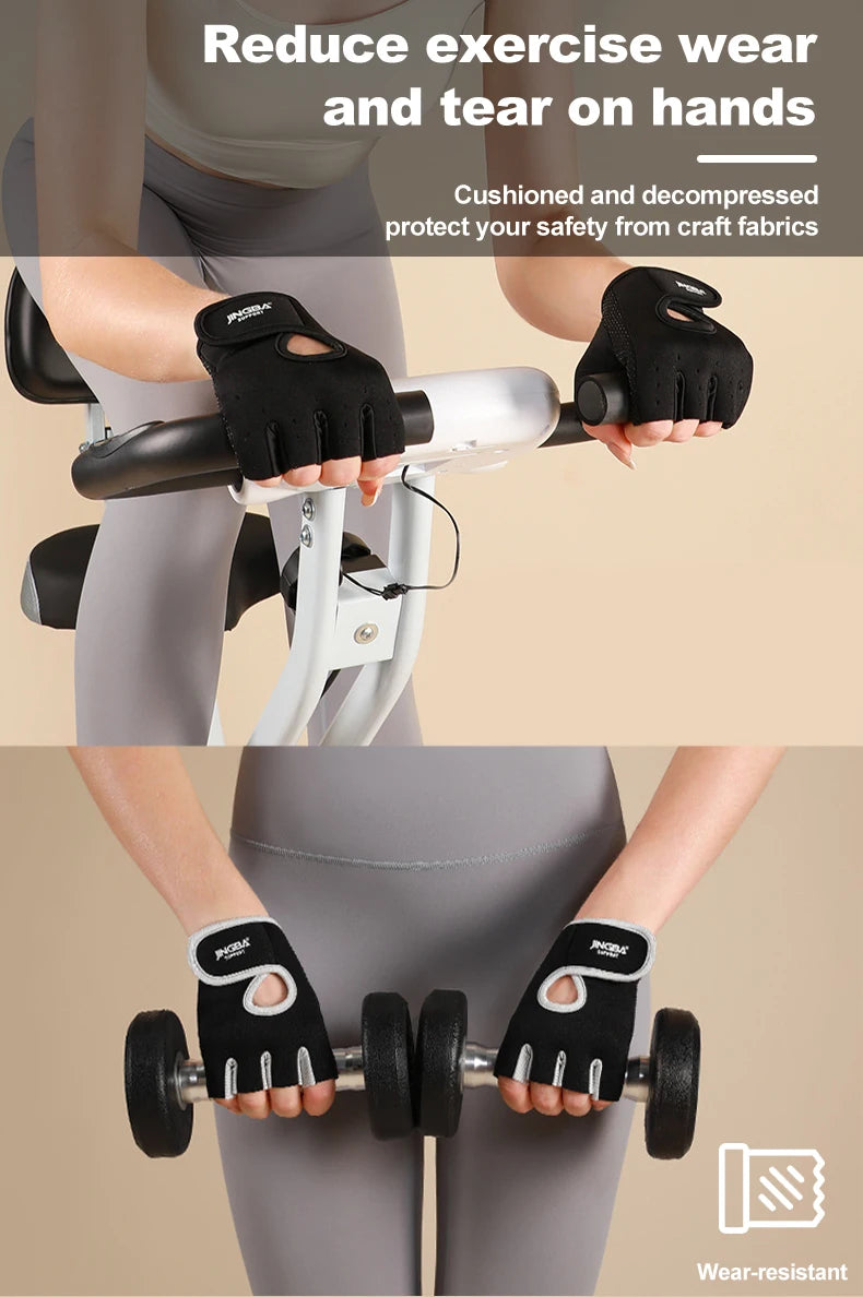 Breathable Gym Gloves – Knit Nylon, Weightlifting & Cycling, Unisex M-XL