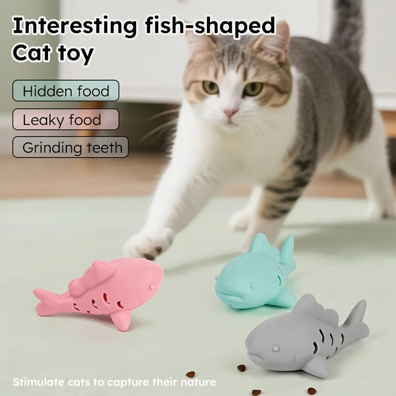 Interactive Silicone Pet Toy – Bite-Resistant Food Hiding & Teeth Grinding Toy for Cats & Small Dogs