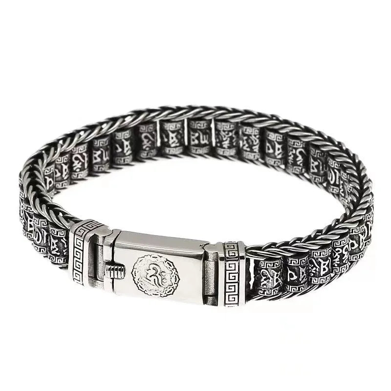 Sterling Silver Geometric Charm Bracelet