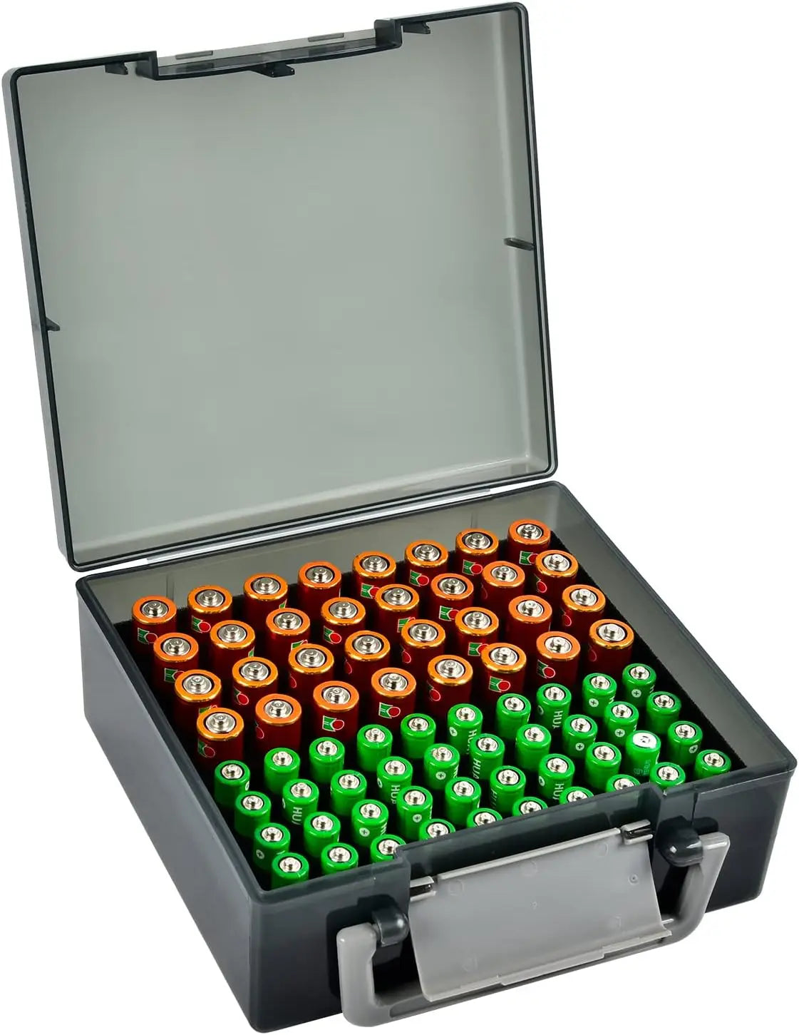 72-Slot Battery Organizer Case – Holds AA & AAA Batteries