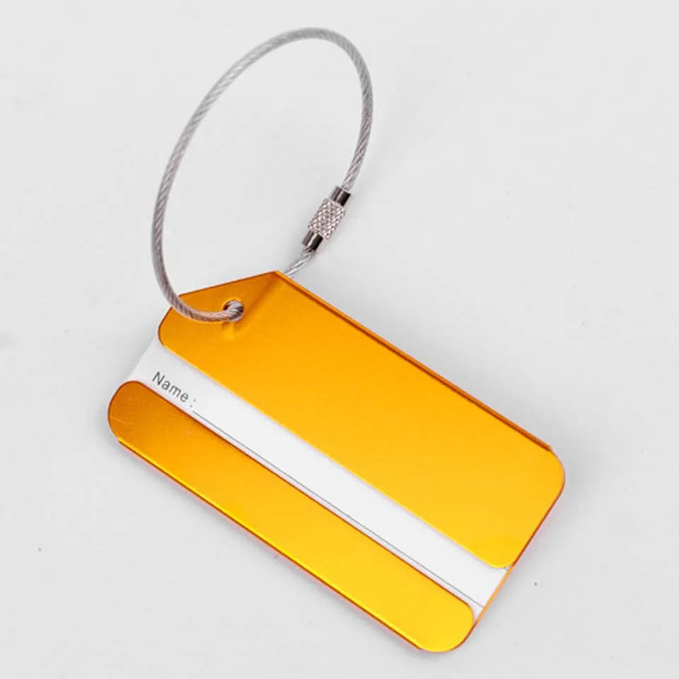 Aluminium Luggage Tags – Metal Suitcase ID Labels with Steel Loop