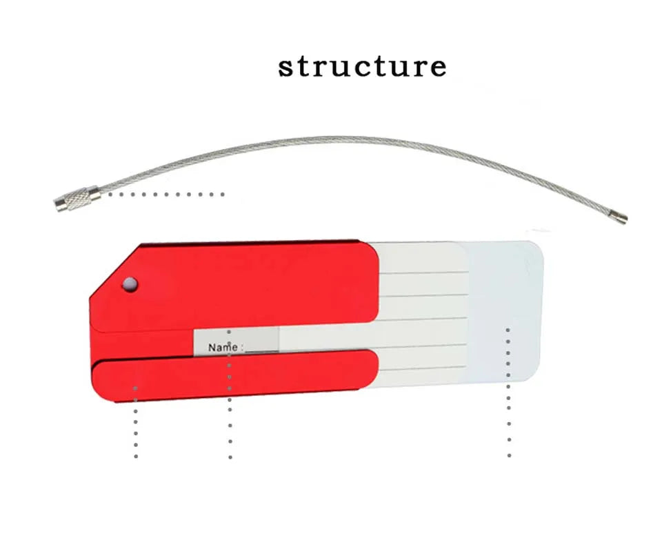 Aluminium Luggage Tags – Metal Suitcase ID Labels with Steel Loop