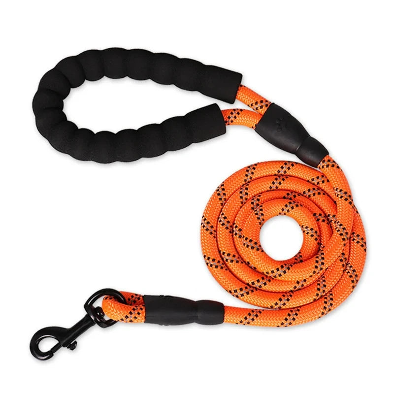 Reflective Dog Leash with Padded Handle – Heavy Duty Double Rope for Strong Dogs