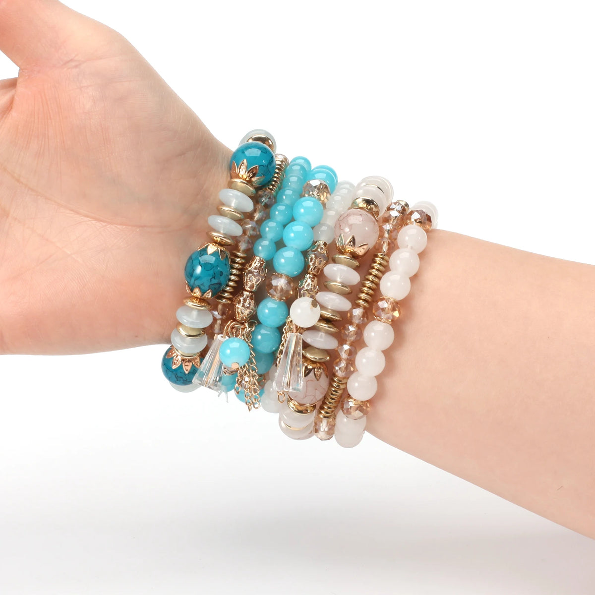 Bohemian Stackable Bead Bracelets — Charm Pendant