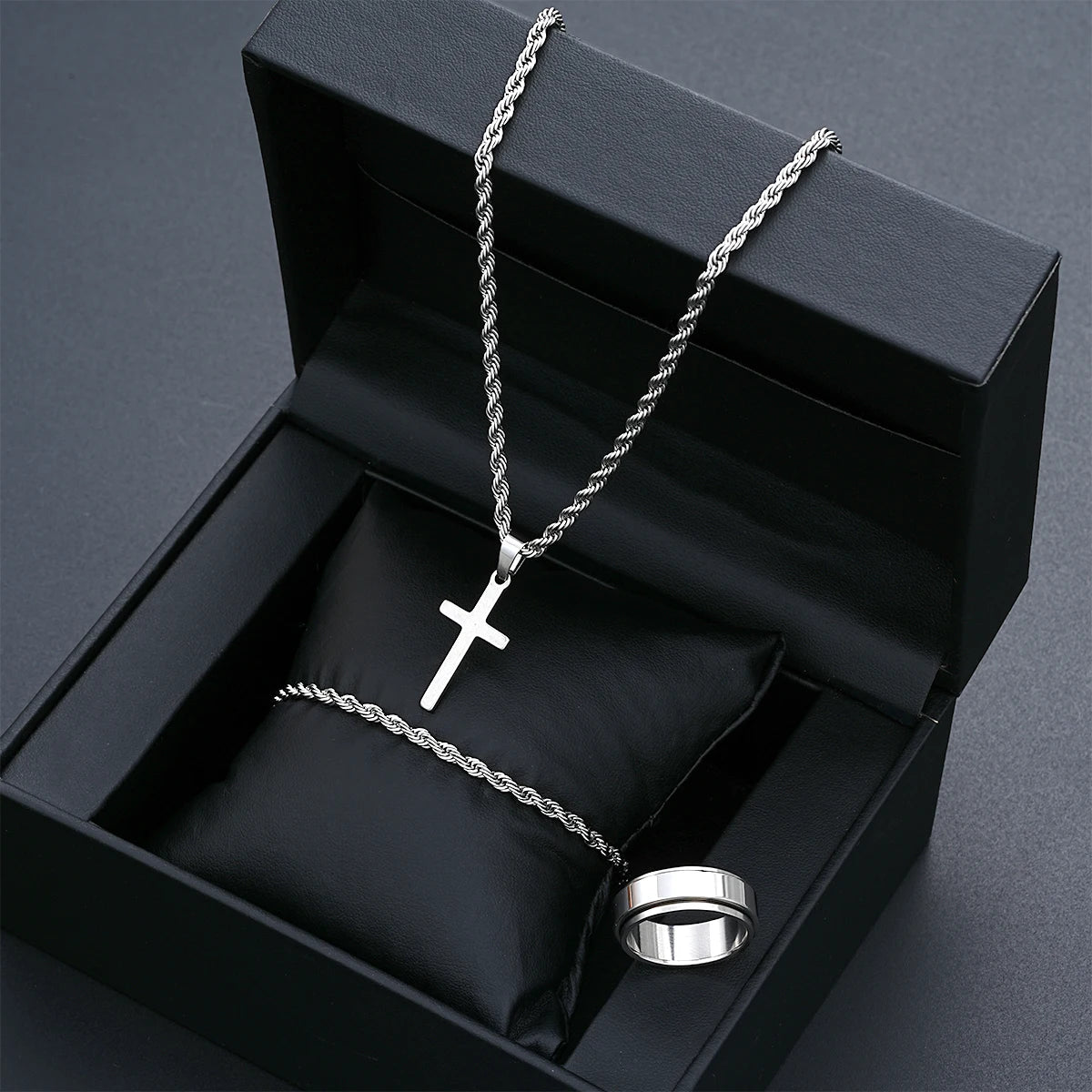 Stainless Steel Cross Jewelry Set