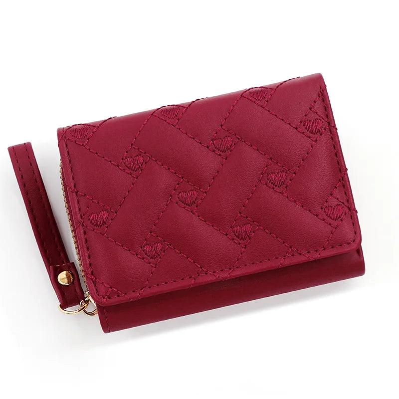 Women's Mini Zip Wallet – 8 Card Slots, Coin Purse & Photo Slot | 8 Colors