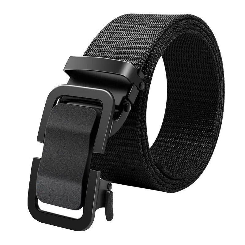 Men's Nylon Canvas Belt – Automatic Metal Buckle, Outdoor & Work