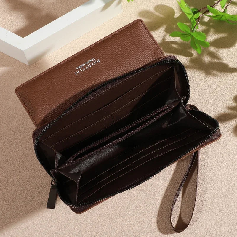 Men's Bifold Organizer Wallet – Faux Leather, Multi-Compartment | 6 Colors