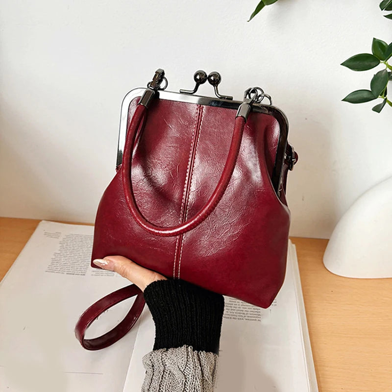 Women's Vintage Shell Handbag – PU Leather Crossbody & Shoulder Bag