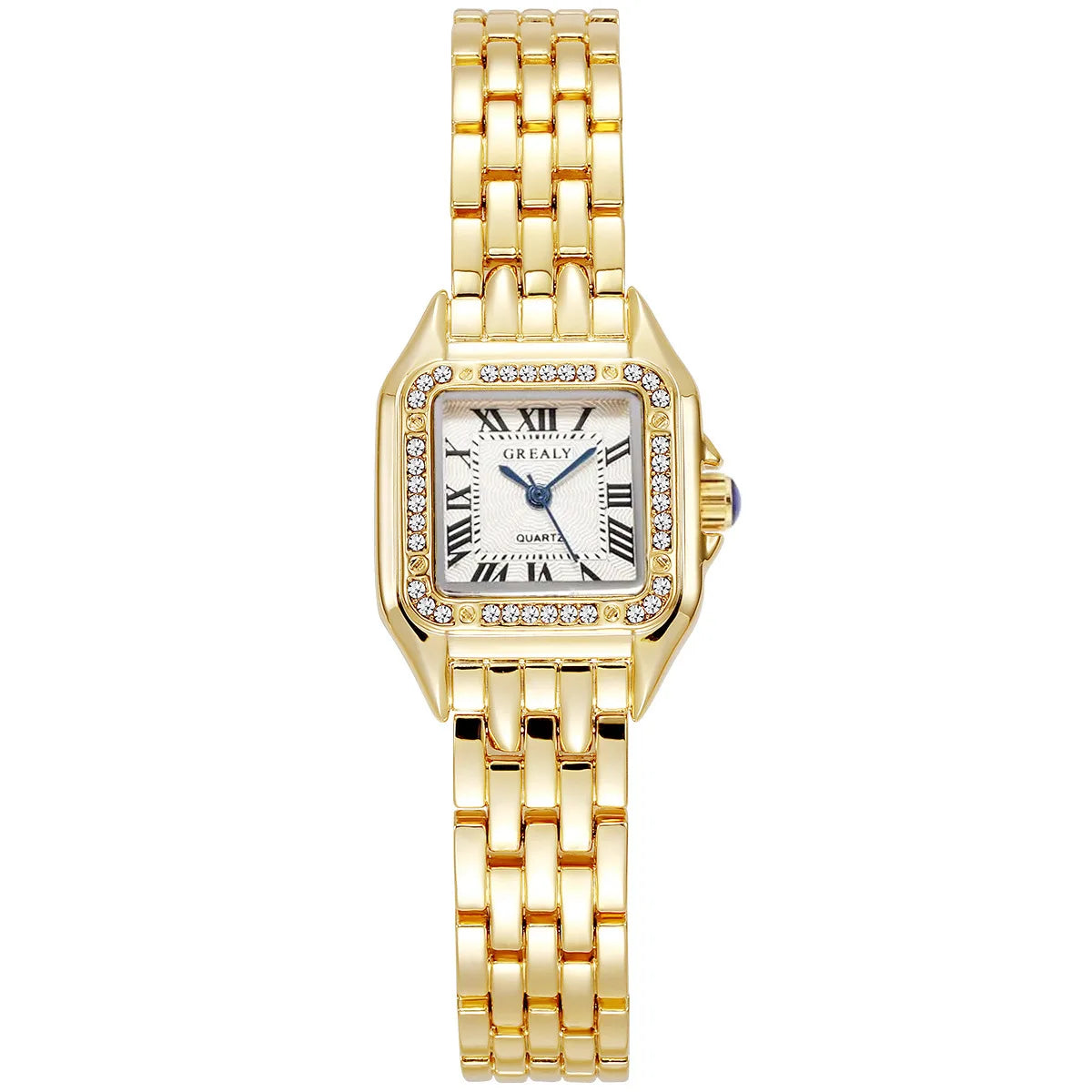 Women's Square Quartz Watch – Panther-Link Bracelet, Roman Numeral Dial | 5 Styles